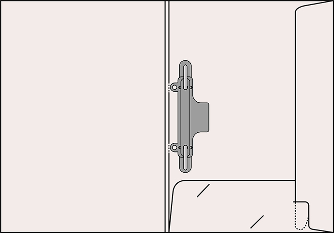 Mappe Nr. 23 - A - Präsentationsmappe mit zwei Klappen, Stecklasche, Schlitze für Visitenkarte, Heftmechanik mit Abheftvorrichtung