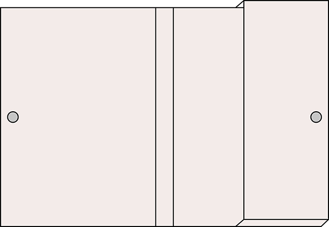 Karton-Container-Box - Sammelmappe mit Einlegefach rechts (max. 50 mm Füllhöhe), gefertigt aus einem bis zu 1 mm starken Karton, Klettverschluss