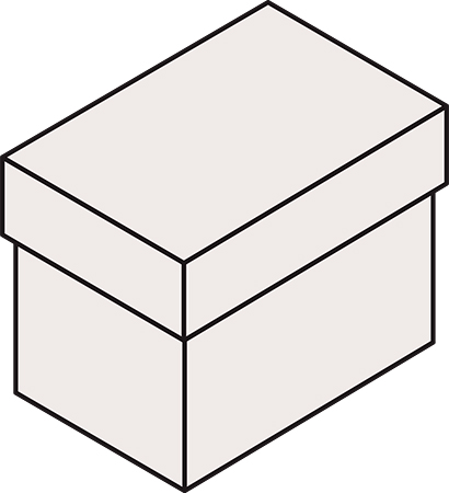 Stuelpdeckelschachtel - Stuelpdeckelkarton in individueller Groeße, bestehend aus einem separaten Boden- und Deckelteil, wahlweise mit bzw. ohne Griffloch/Griffleiste