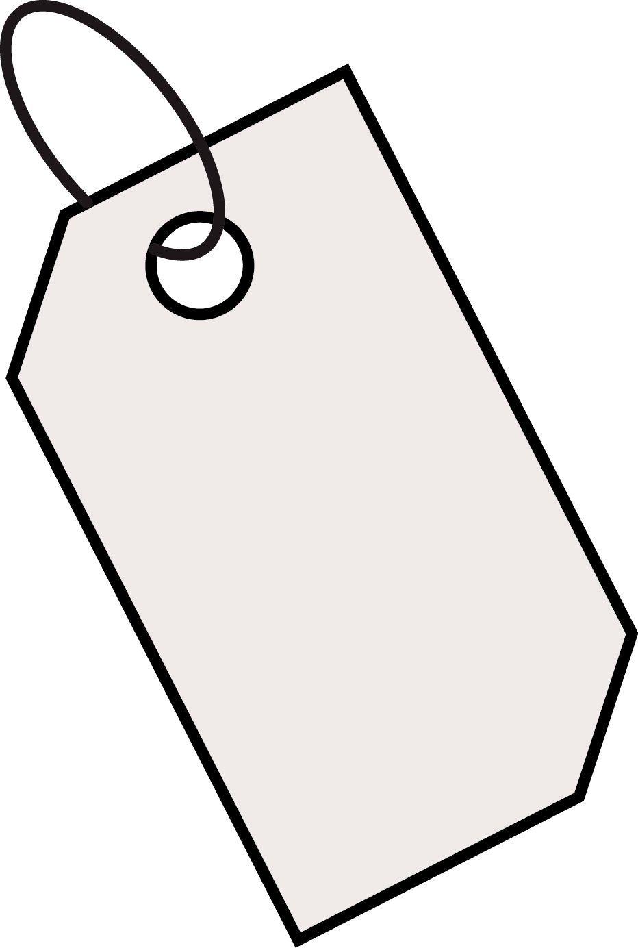 Hangtag 05 - Anhaengeetikett mit zweiseitigem Winkelschnitt und Lochstanzung