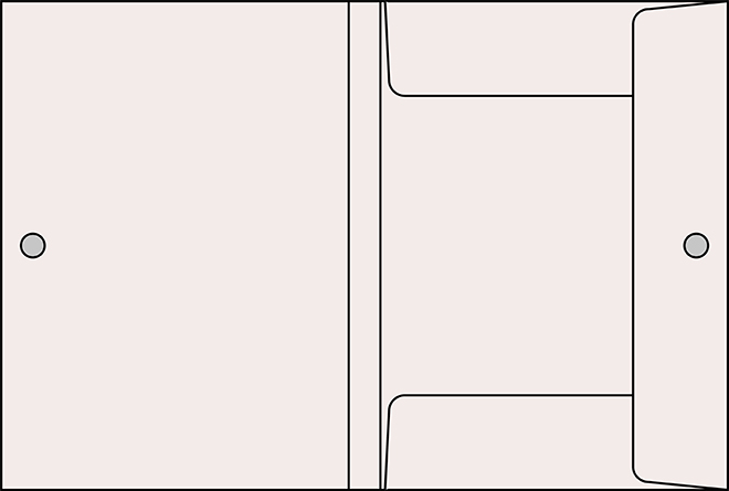 Karton-Sammler - Sammelmappe mit Einlegefach rechts (max. 50 mm Füllhöhe), gefertigt aus einem bis zu 1 mm starken Karton, Klettverschluss