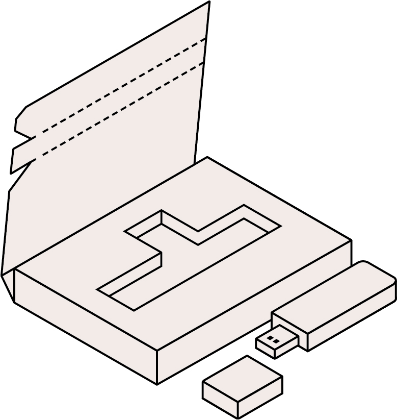 USB-Versandbox - Versandschachtel mit Platz fuer einen USB-Stick und einem Aufreißverschluss