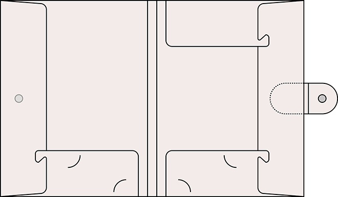 Karton-Druckknopf-Sammelmappe - Sammelmappe mit zwei Einsteckmöglichkeiten, Druckknopfverschluss, Schlitzen für bis zu 2 Visitenkarten