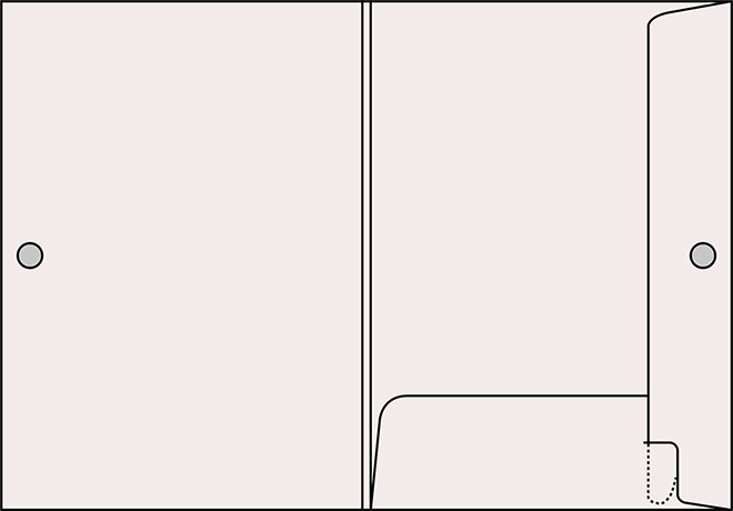 Mappe Nr. 02-K Präsentationsmappe mit zwei Klappen, Stecklasche, Klettverschluss