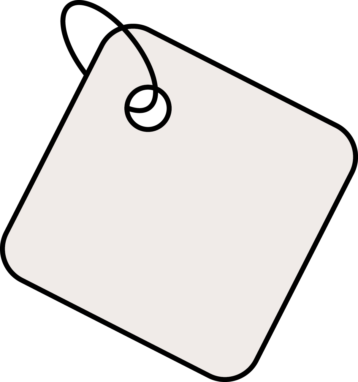 Hangtag 03 - Quadratische oder rechteckige Anhaengeetiketten mit abgerundeten Ecken und Lochstanzung