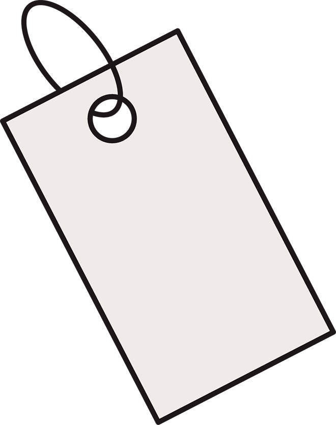 Hangtag 01 - Rechteckiges Anhängeetikett mit Lochstanzung