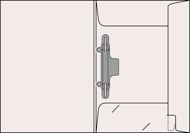 Mappe Nr. 24 - A - Präsentationsmappe mit drei Klappen, Stecklasche, Schlitze für Visitenkarte, Heftmechanik mit Abheftvorrichtung