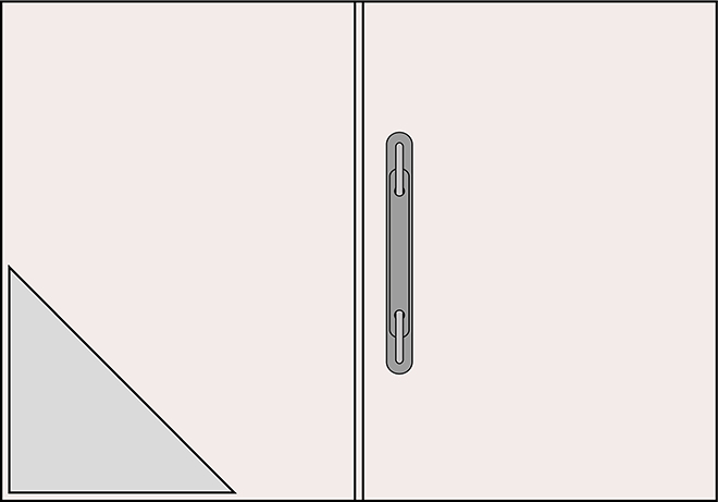 Mappe Nr. 25 - H - Umschlagmappe mit Klarsicht-Dreiecktasche und Heftmechanik