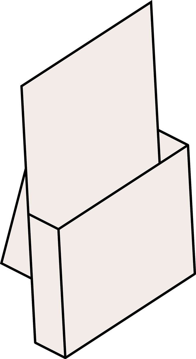 Prospektbox mit Herzaufsteller (geklebt)