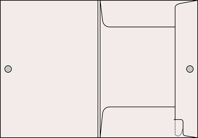 Mappe Nr. 03-K Präsentationsmappe mit drei Klappen, Stecklasche, Klettverschluss