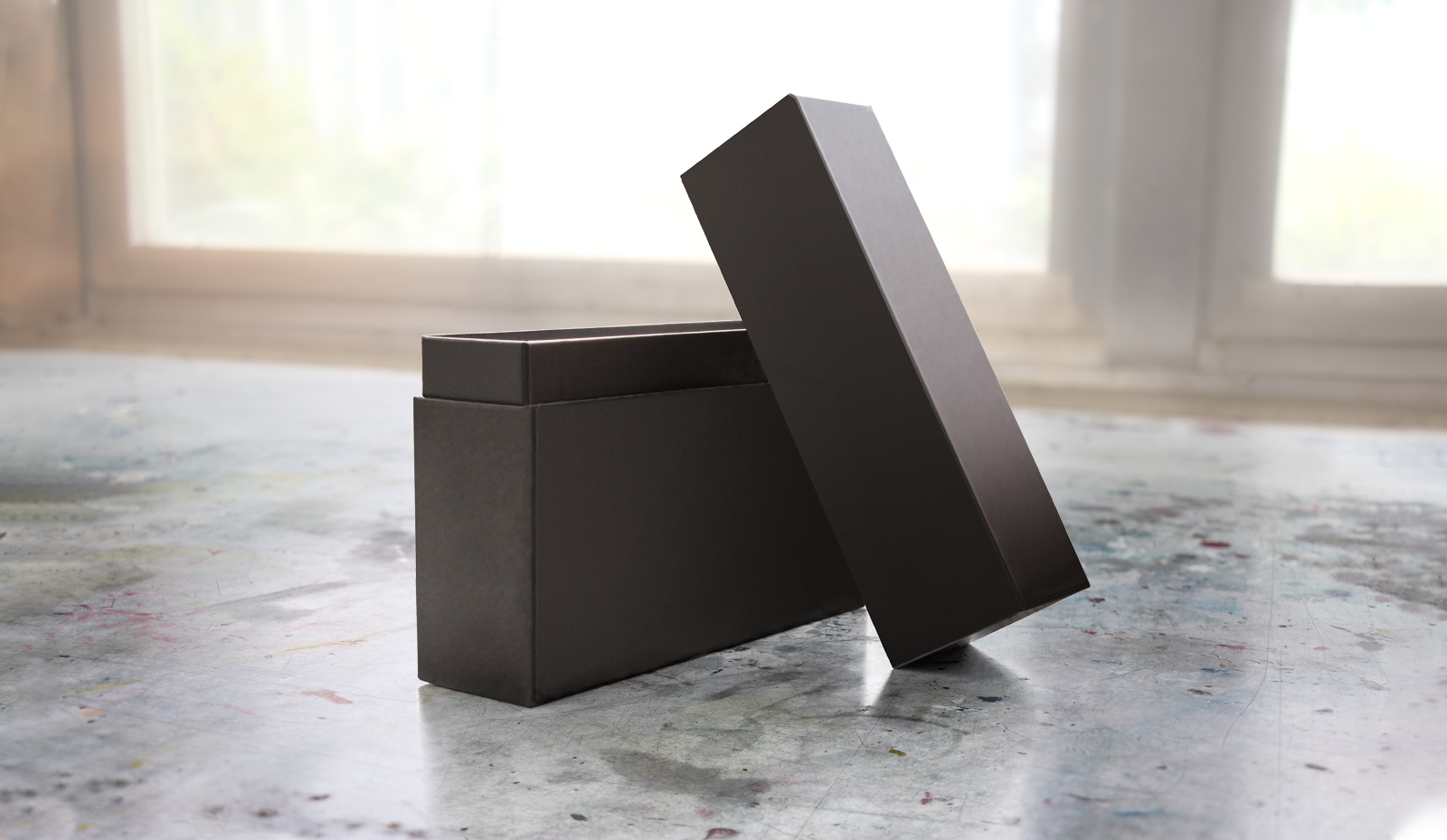 Dreiteilige Steckkassette mit eingearbeitetem Hals (schwarz)