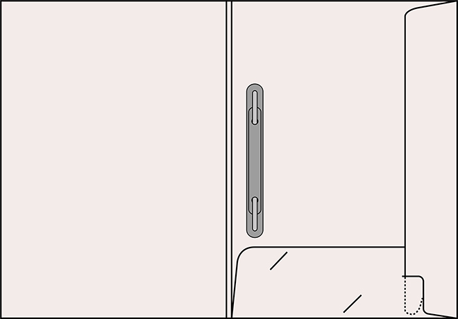 Mappe Nr. 23 - H - Präsentationsmappe mit zwei Klappen, Stecklasche, Schlitze für Visitenkarte, Heftmechanik