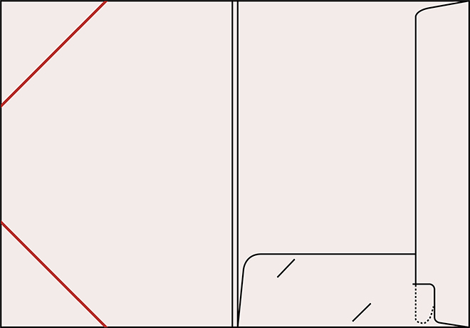 Mappe Nr. 07 - GE Präsentationsmappe mit zwei Klappen, Stecklasche, Schlitze für Visitenkarte, Eckspanner-Gummizugverschluss